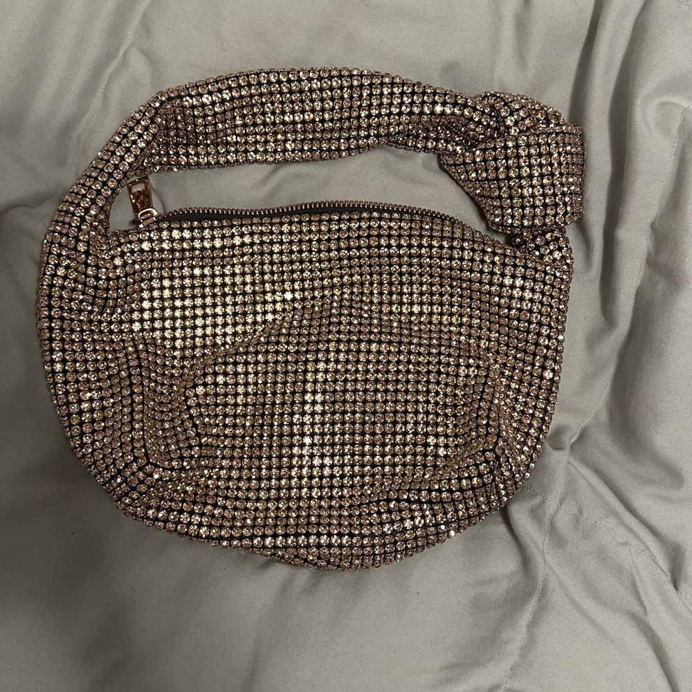 Rose Gold Rhinestone Bag - Madison West